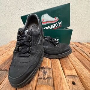 Mephisto Runoff Black Nubuck Leather Air Bag System Walking Shoes Womens 7.5 US